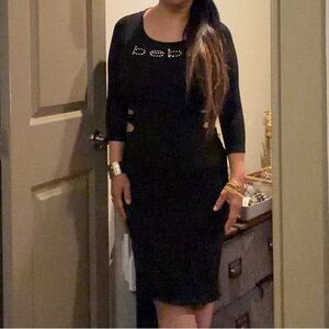 Bebe Black Long Sleeve Dress